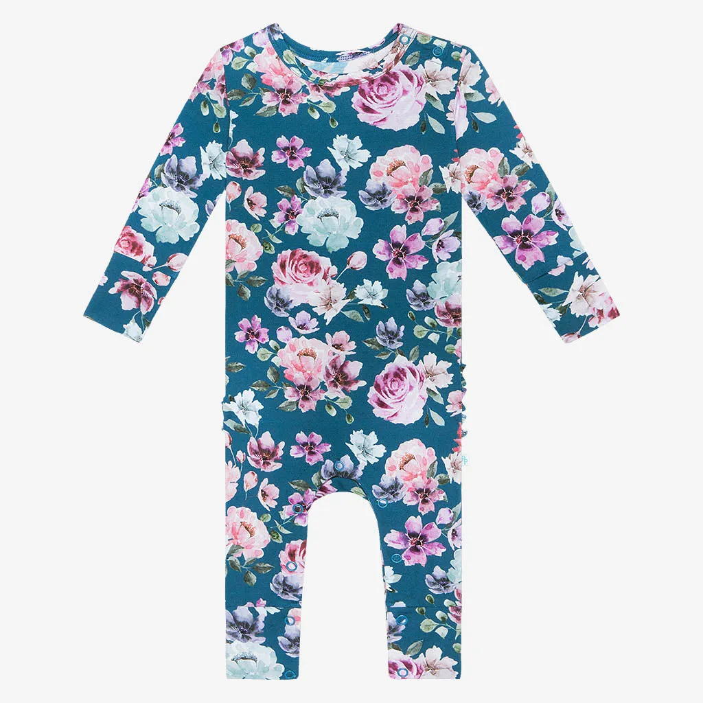 Posh Peanut Keisha L/S Ruffled Basic Romper