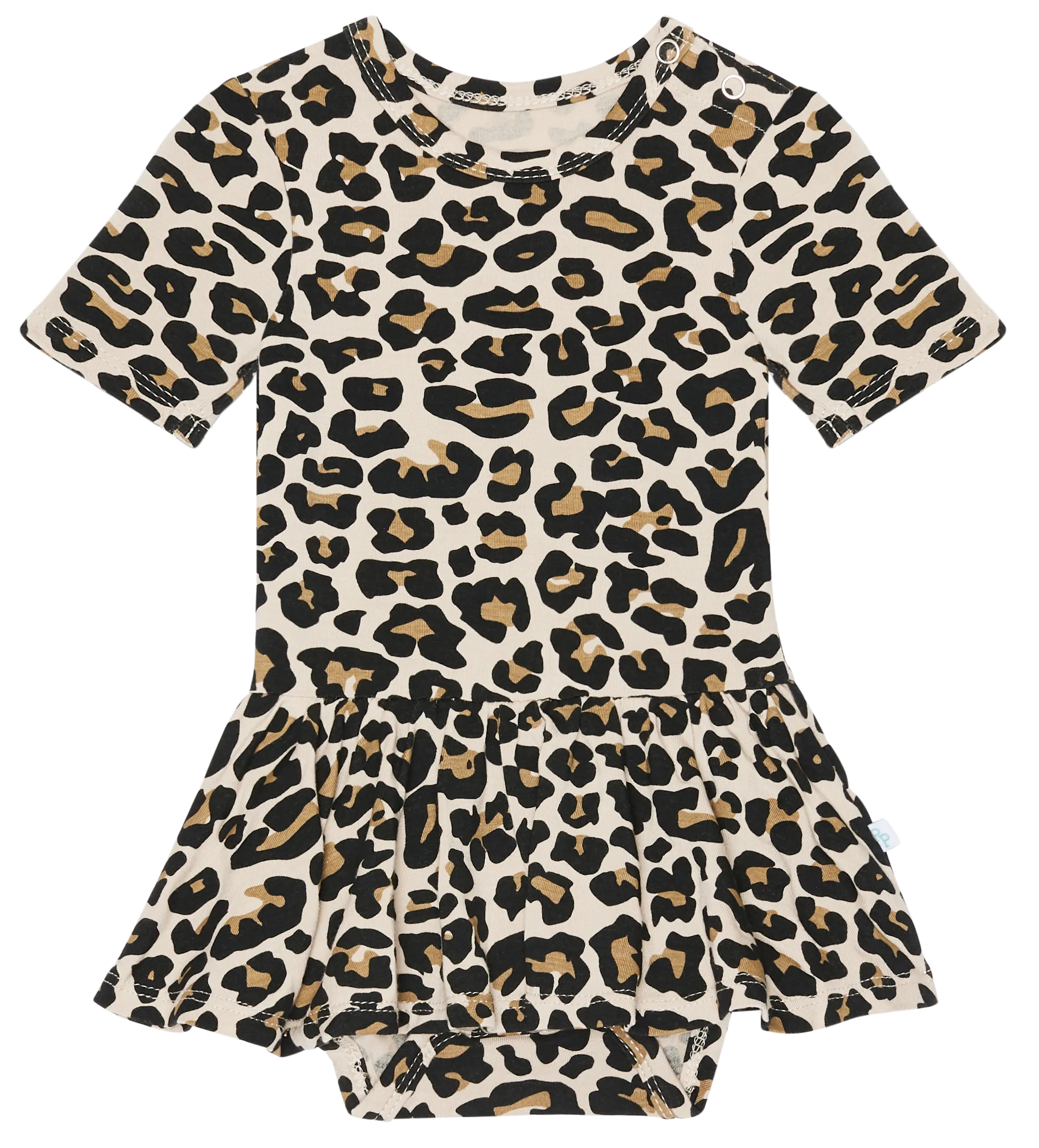 Posh Peanut Lana Leopard Tan S/S Twirl Skirt Bodysuit