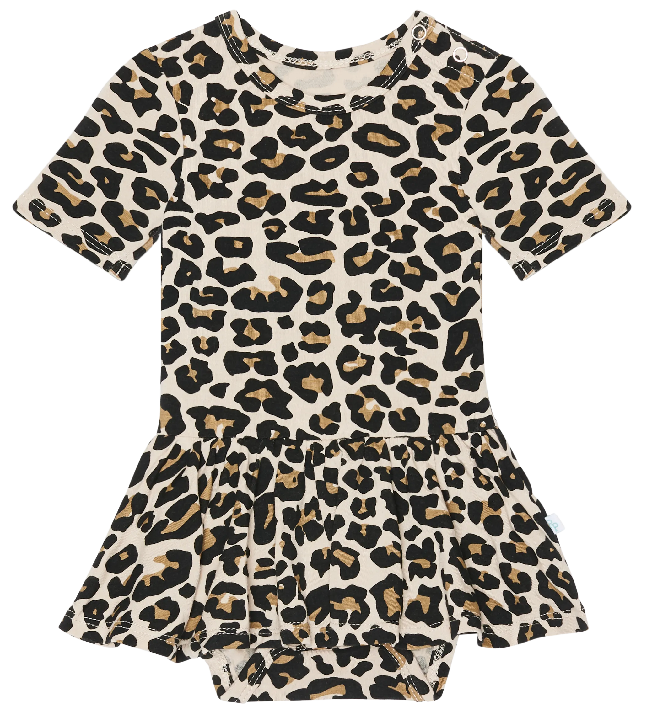 Posh Peanut Lana Leopard Tan S/S Twirl Skirt Bodysuit