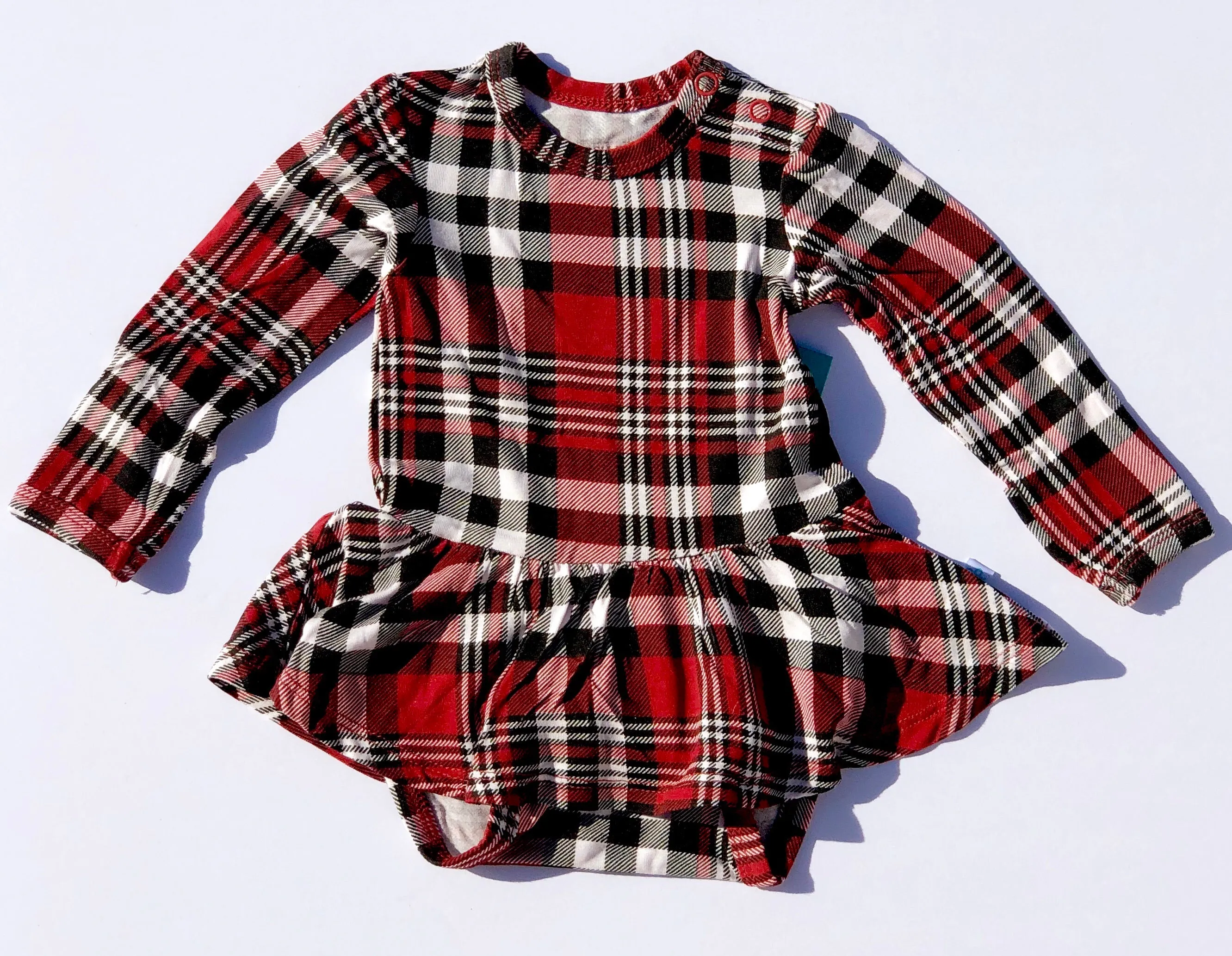 Posh Peanut Noah Plaid L/S Twirl Skirt Bodysuit