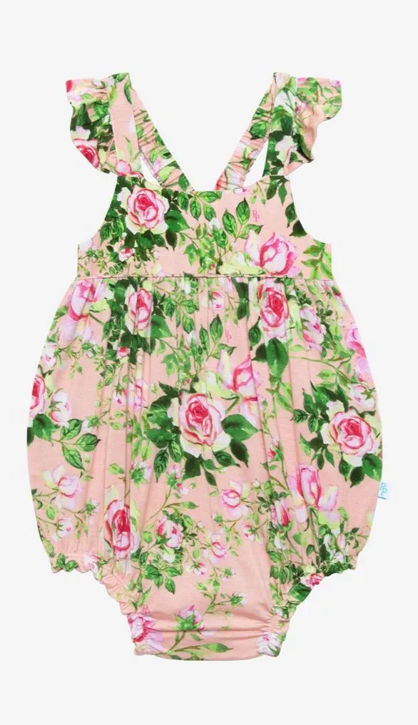 Posh Peanut Renia Ruffled Capsleeve Bubble Romper
