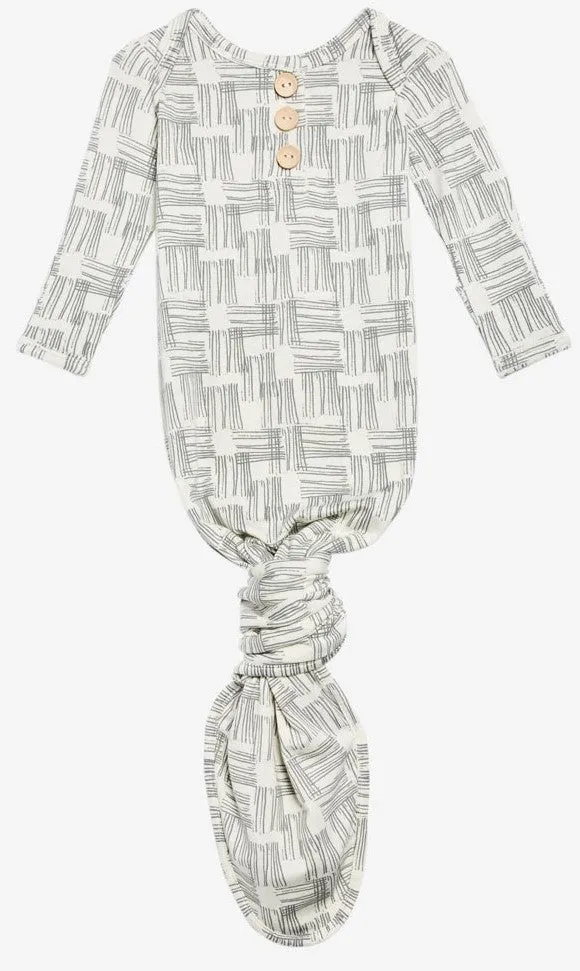 Posh Peanut Rivers Gray Button Knotted Gown
