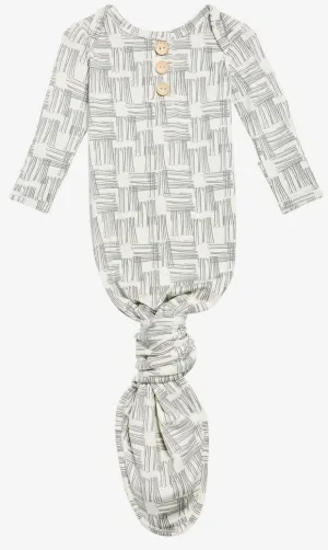 Posh Peanut Rivers Gray Button Knotted Gown