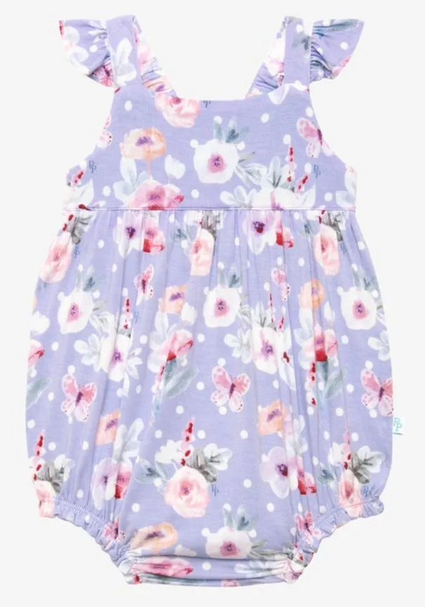 Posh Peanut Samantha Ruffled Caplseeve Bubble Romper