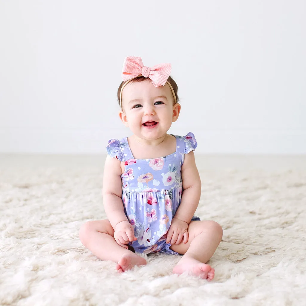 Posh Peanut Samantha Ruffled Caplseeve Bubble Romper