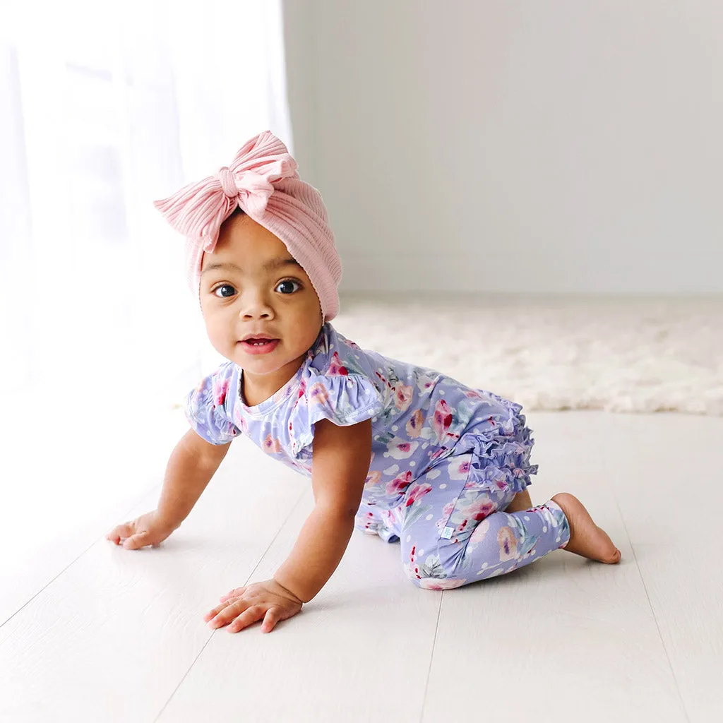 Posh Peanut Samantha Ruffled Capsleeve Basic Romper