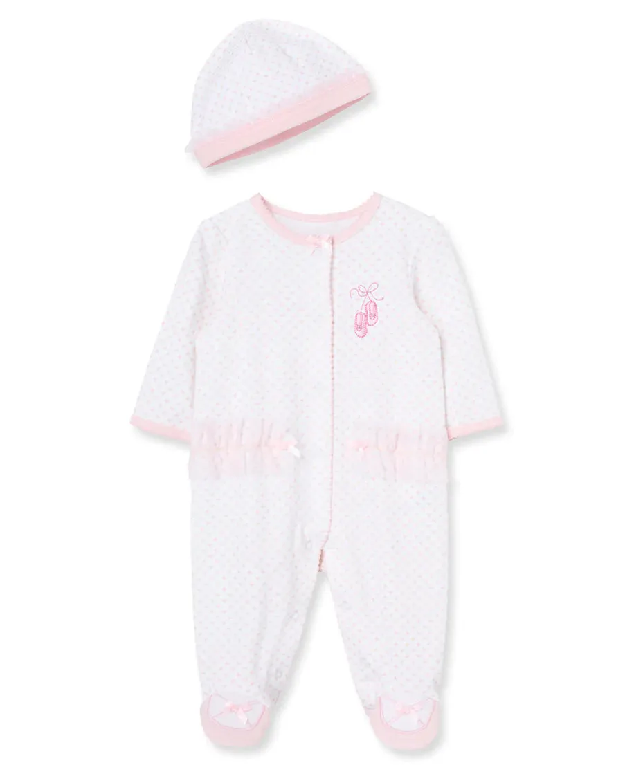 Prima Ballerina 100% Cotton Footie & Hat