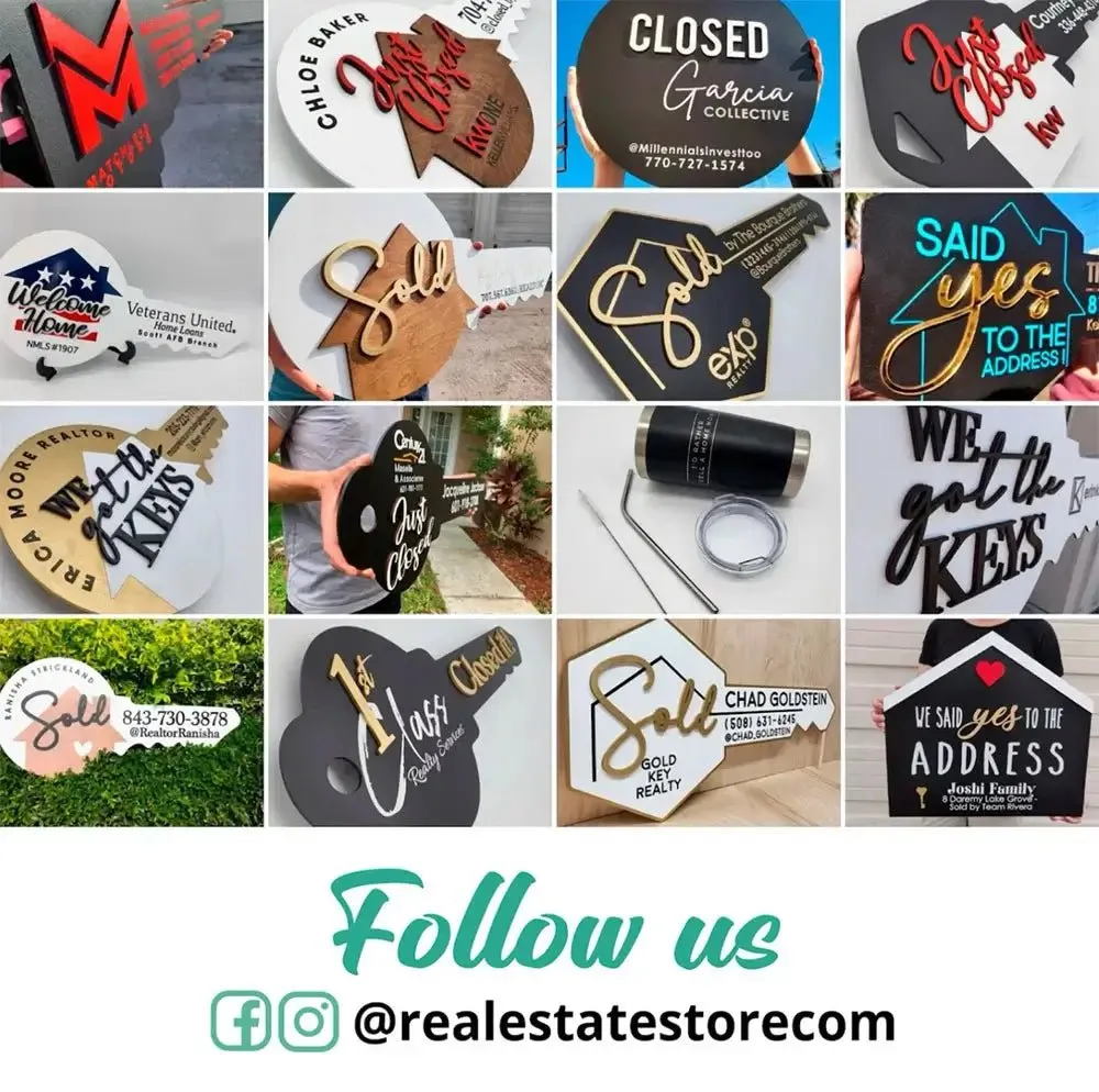 Printed Hexagon Key Shaped Prop "We Got The Keys" White
