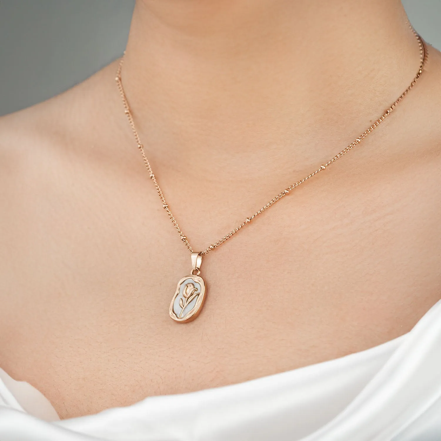 P.S I Love You Reversible Rose Necklace