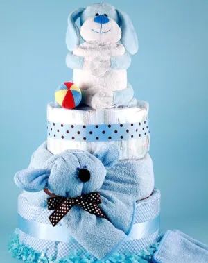 Puppy Pal Deluxe Diaper Cake Baby Gift