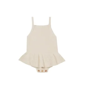 Quincy Mae Knit Ruffle Romper - Natural