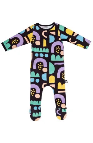 RAGS Infant Rag Romper w/Footies - Abstract Rainbow
