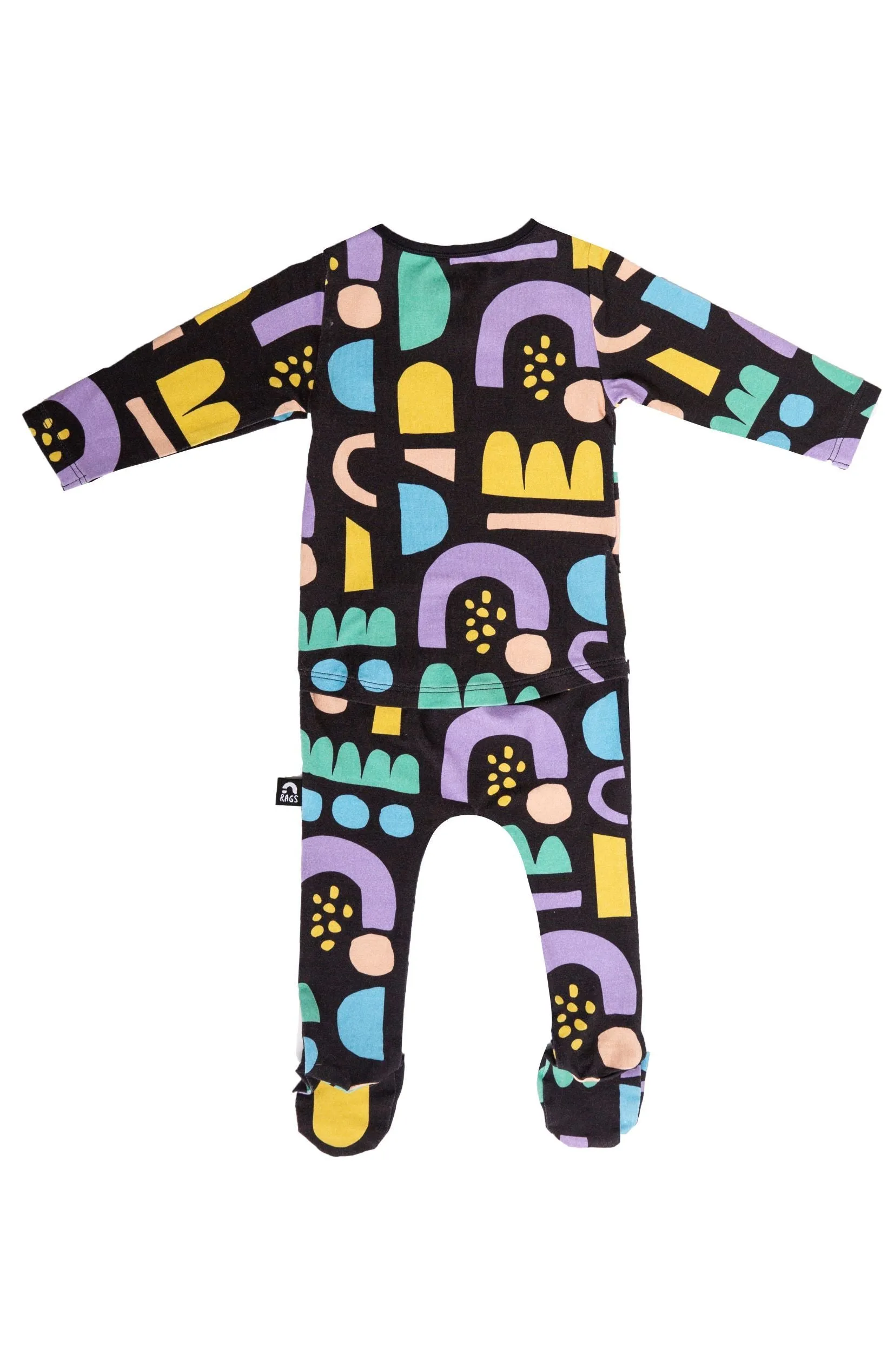 RAGS Infant Rag Romper w/Footies - Abstract Rainbow
