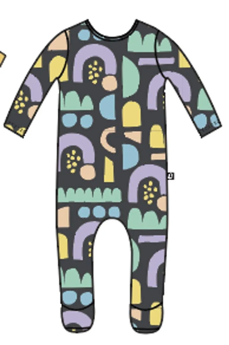 RAGS Infant Rag Romper w/Footies - Abstract Rainbow