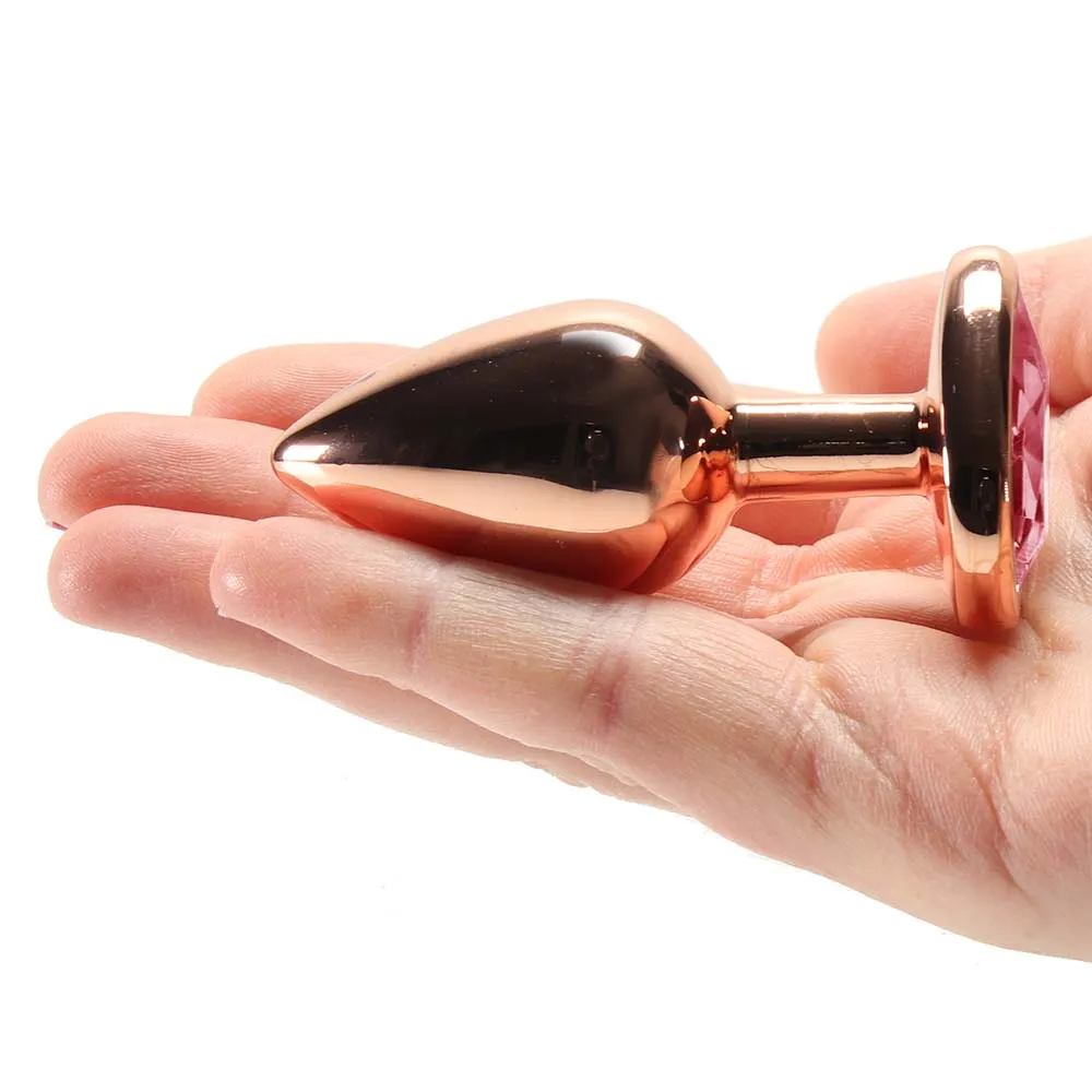 Rear Assets Rose Gold Heart Small Pink | Jewel Butt Plug
