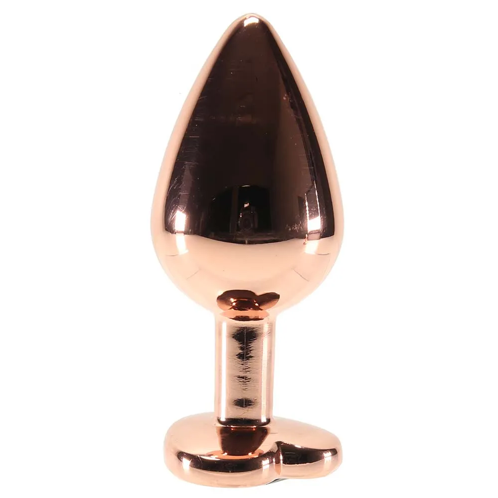 Rear Assets Rose Gold Heart Small Pink | Jewel Butt Plug