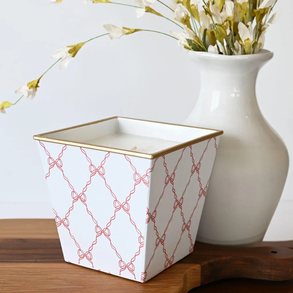Red Bow Patterned Candle