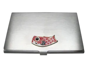 Red Toned Festival Koi Flag Koinobori Business Card Holder