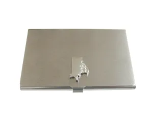 Rhode Island State Map Shape Business Card Holder