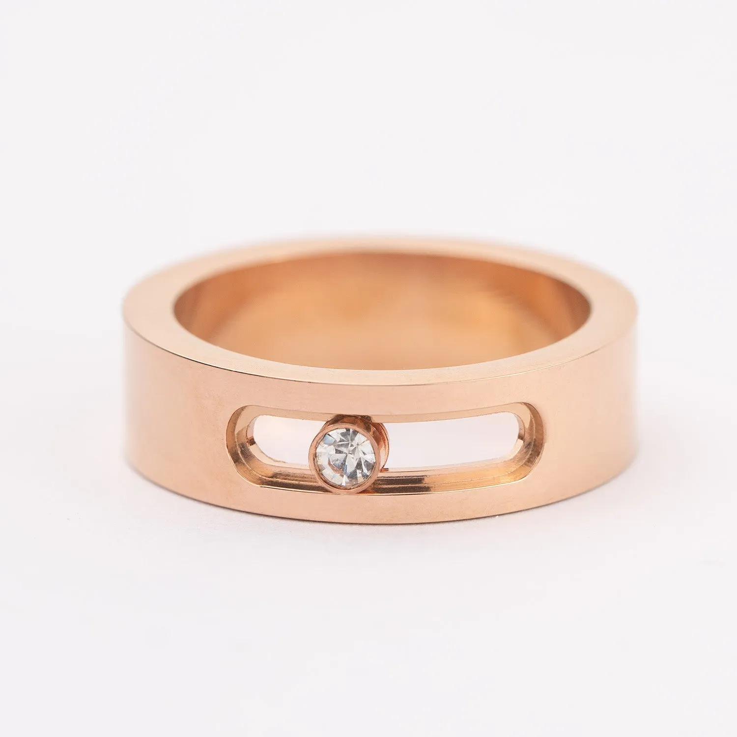 Rose Gold Dancing Diamond Ring