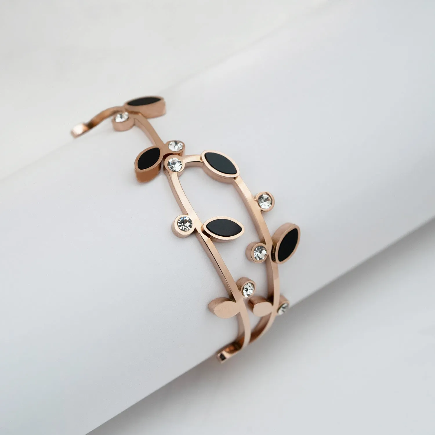 Rose Gold Leaf Diamond Bracelet