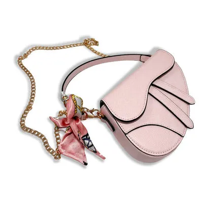 Saddle Purse & Scarf | Pink