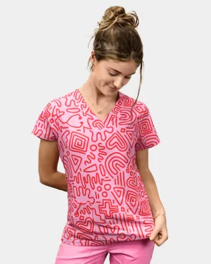 'Scribble On Scrubs' Women's Patterned Scrub Top - 4002