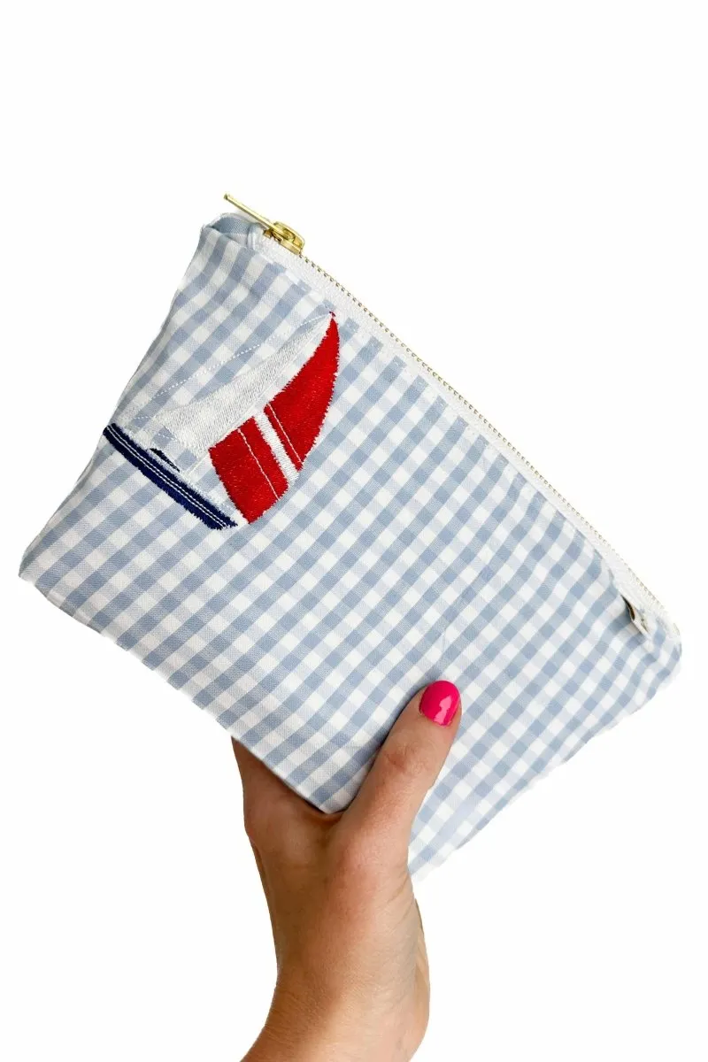Seersucker "Sailboat" Mini Maxx Baby Bag