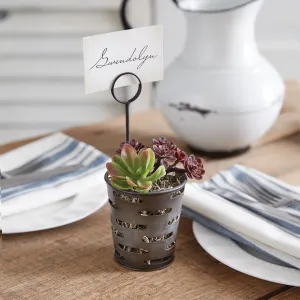 Set of 4 Rustic Olive Bin Place Card Holders