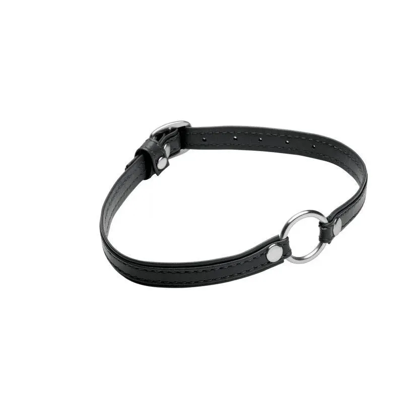 Sex Pet Leather Choker w/ Silver Ring Black