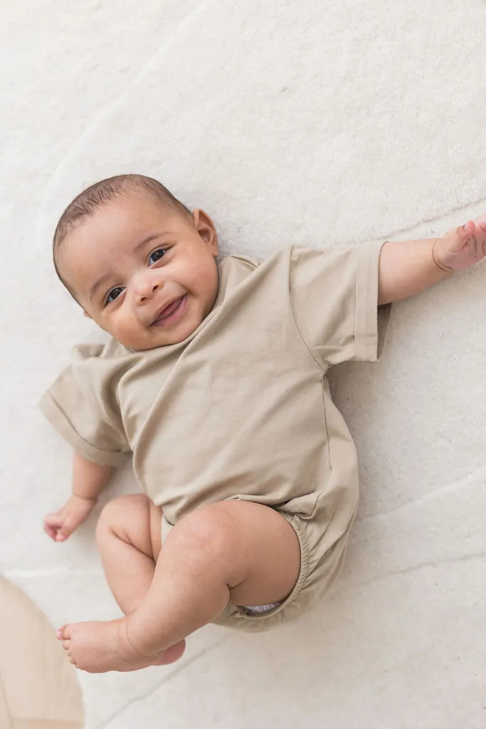 Short Sleeve Bubble Romper | Dune