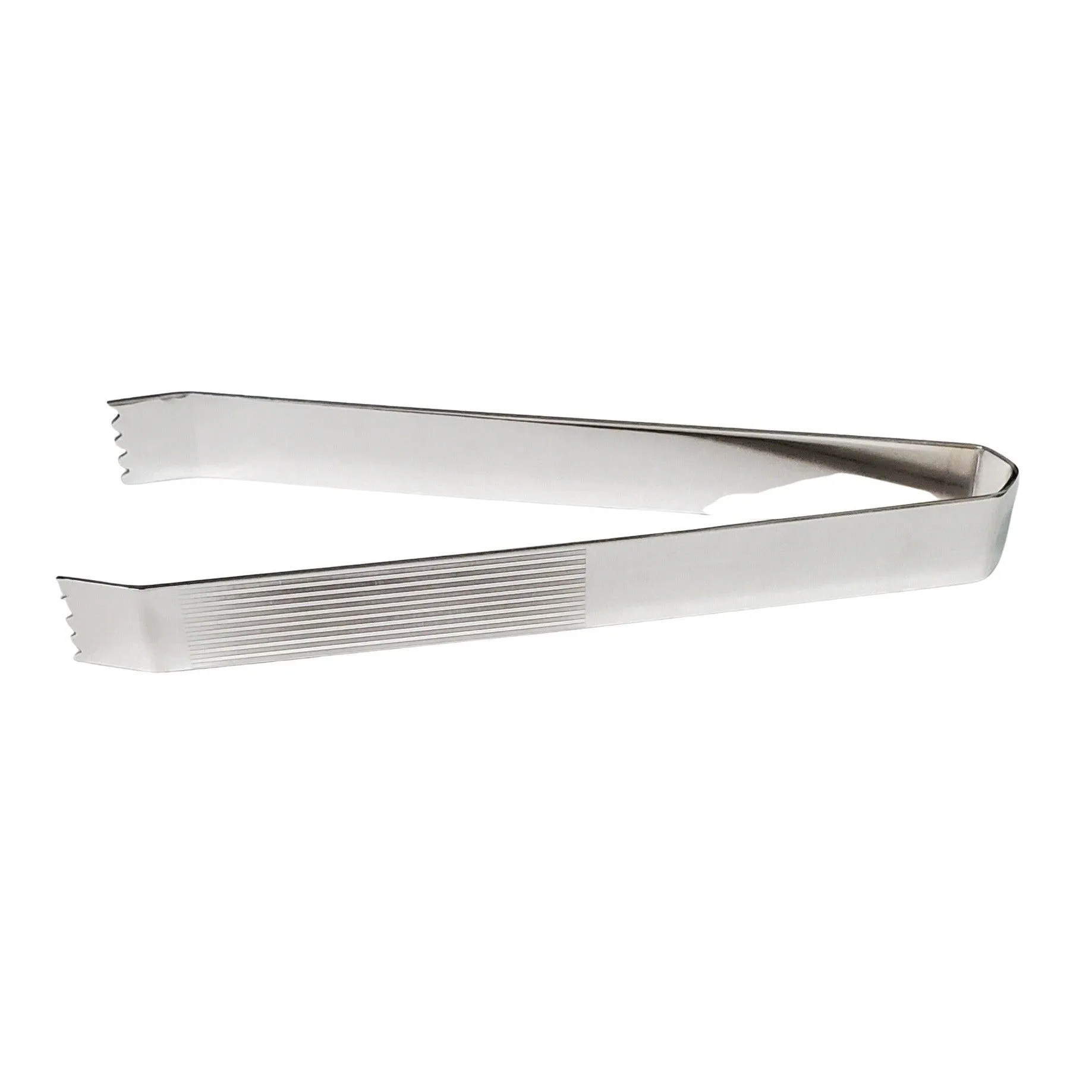 Silver Plated Ribbed Design Ice Tongs