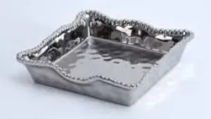 Silver porcelain napkin holder