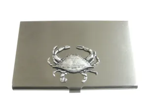 Silver Toned Crab Pendant Business Card Holder