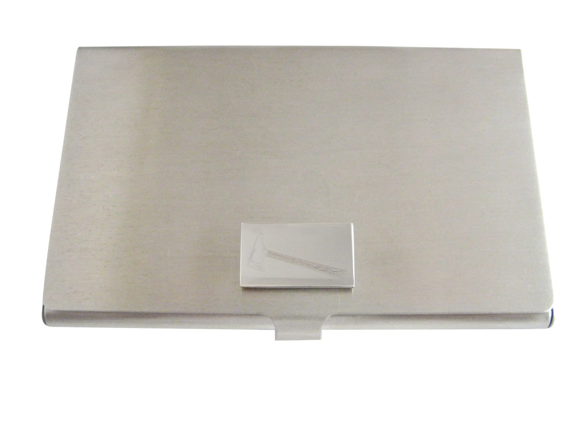 Silver Toned Etched Axe Business Card Holder