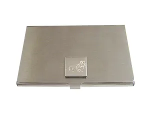 Silver Toned Etched Bloodhound Dog Business Card Holder