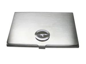 Silver Toned Etched Oval AK47 Rifle V4 Business Card Holder