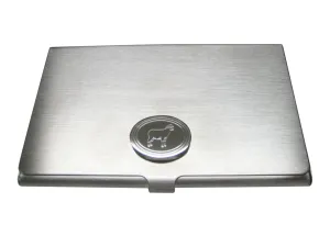 Silver Toned Etched Oval Sheep Business Card Holder