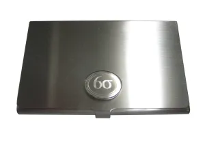 Silver Toned Etched Oval Six Sigma Business Card Holder
