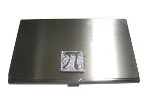 Silver Toned Pi Symbol Business Card Holder