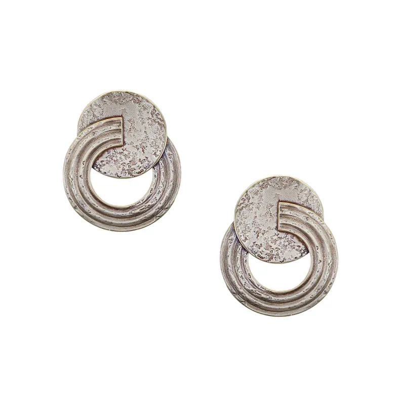Small Disc with Split Patterned Ring Post Earring