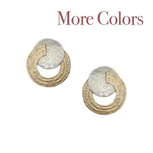 Small Disc with Split Patterned Ring Post Earring