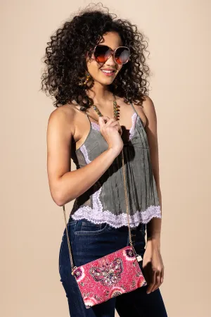 Social Butterfly Mini Crossbody Handbag