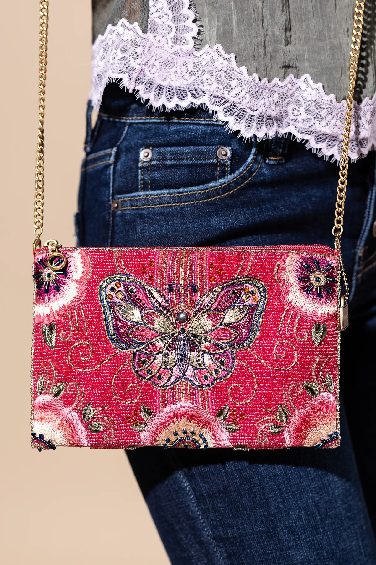 Social Butterfly Mini Crossbody Handbag