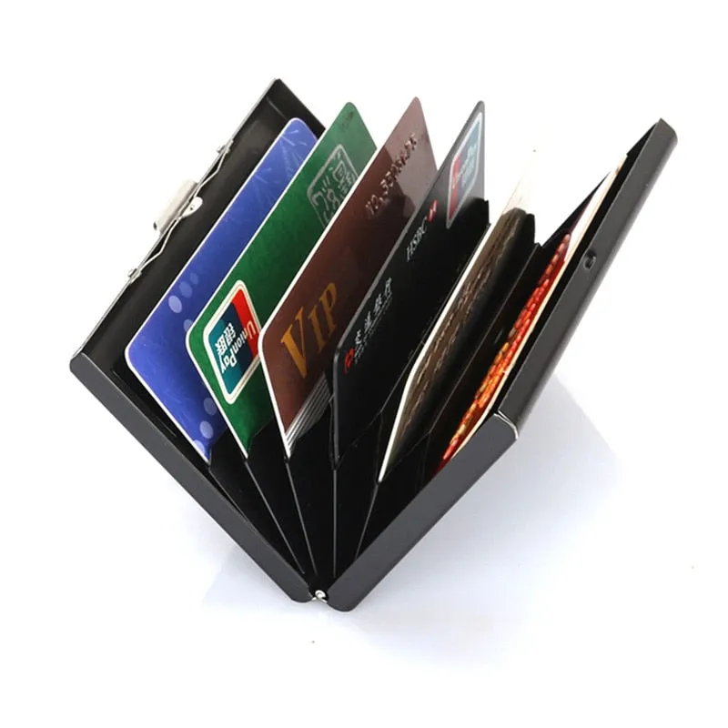 Stainless Steel Metal Card Case Box Men Women Business Slim Credit Card Holder Protector Wallet Cover Coin Purse Aluminum