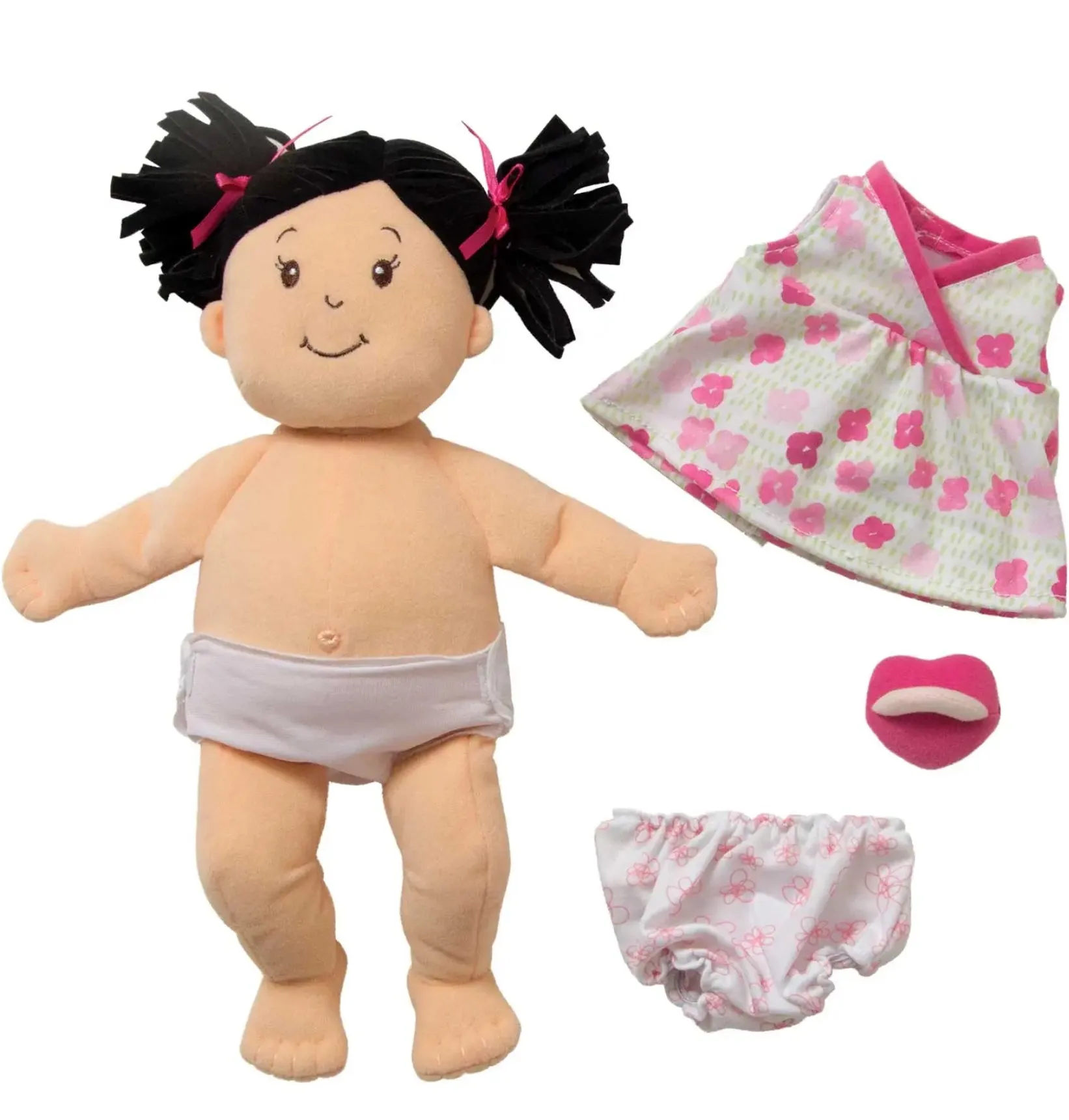 Stella Collection - Baby Stella - Brunette Doll w/Pink Flower Dress
