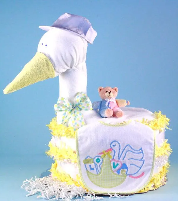STORK DELIVERS BABY SHOWER DIAPER CAKE