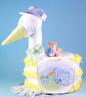 STORK DELIVERS BABY SHOWER DIAPER CAKE