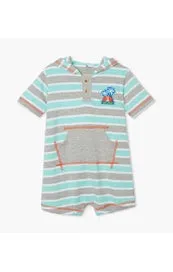 Striped Hooded Romper