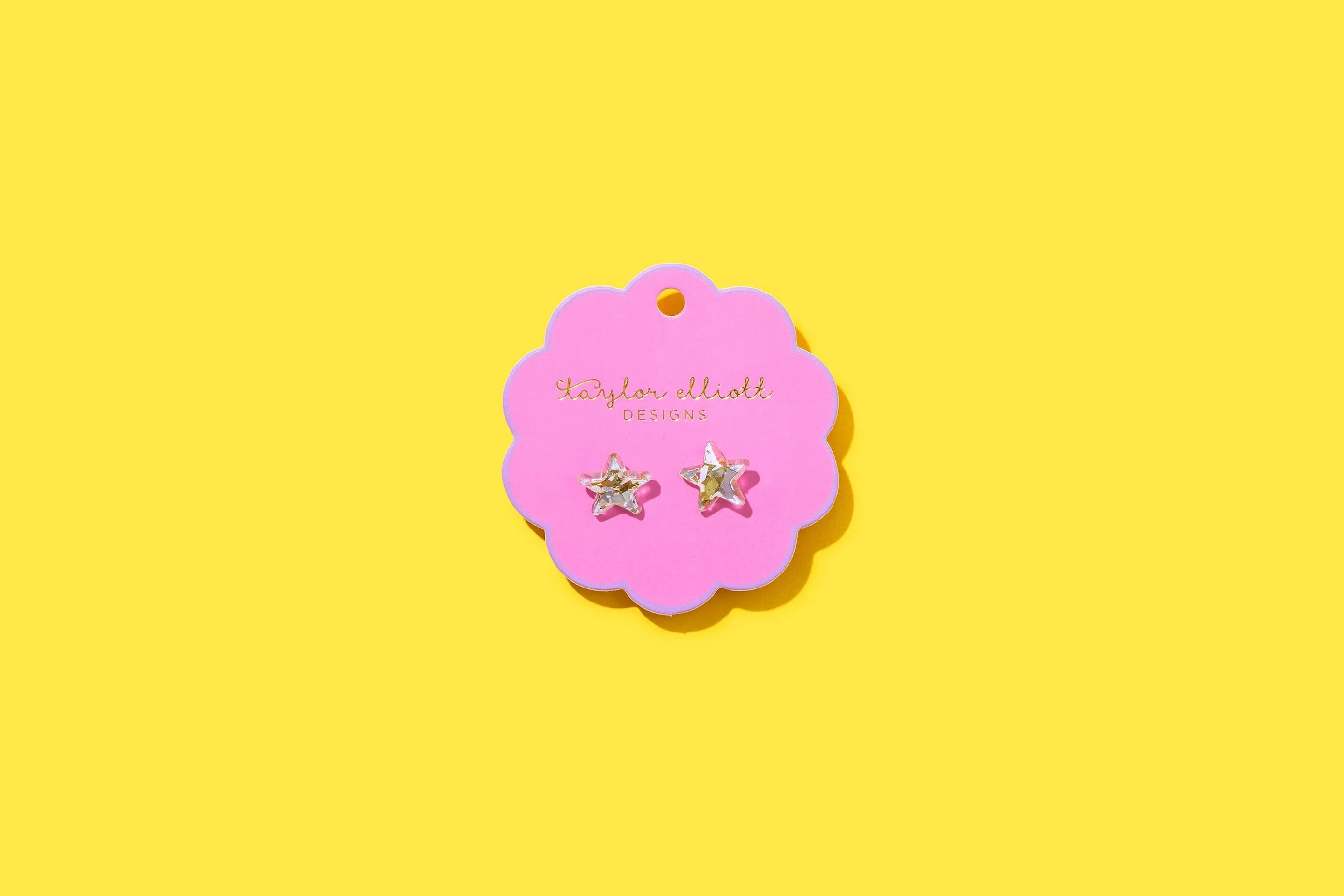 Stud Earrings - Acrylic Stars - Gold   Silver Confetti